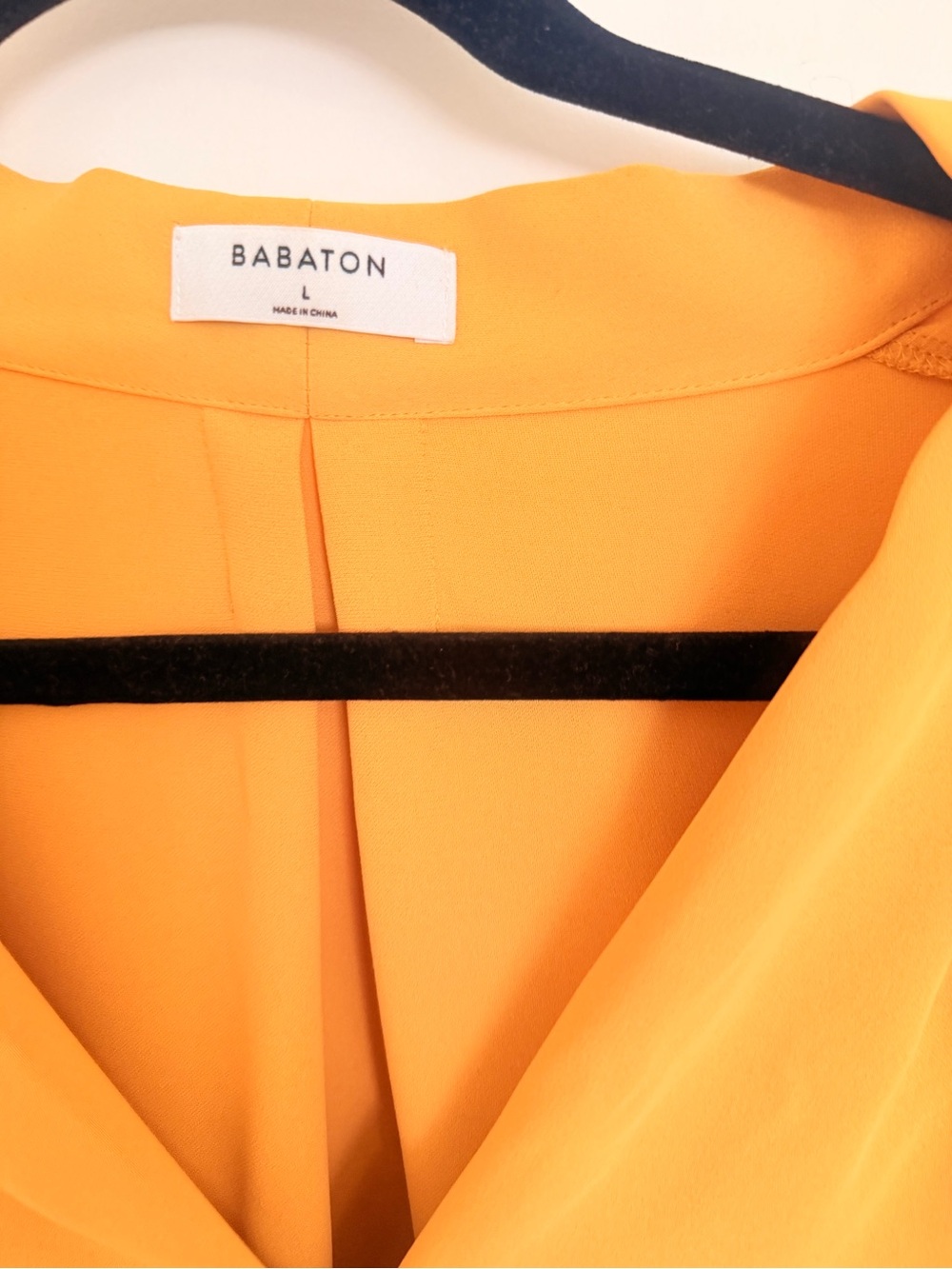 Aritzia Babaton V-Neck Long-Sleeve Blouse in Mustard - Picture 3 of 3